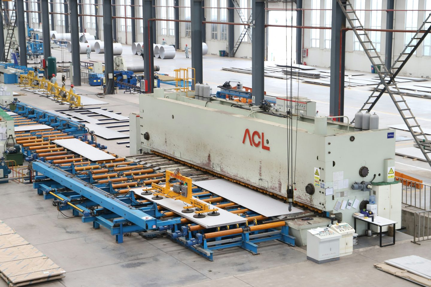 Industrial machinery and a production line inside a factory